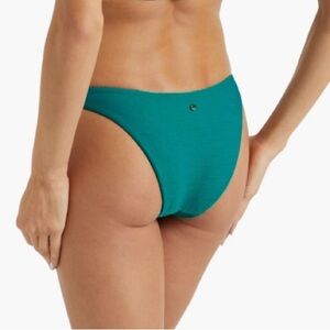 New! Seafolly high rise ribbed bikini bottom teal green 19829